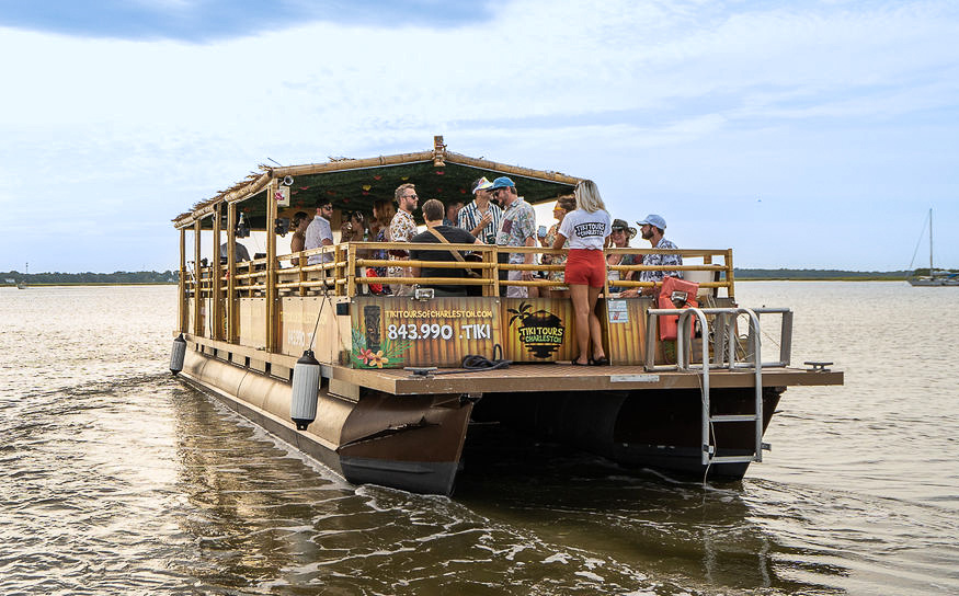 A party boat from Tiki Tours in Charleston SC A party boat in Charleston SC