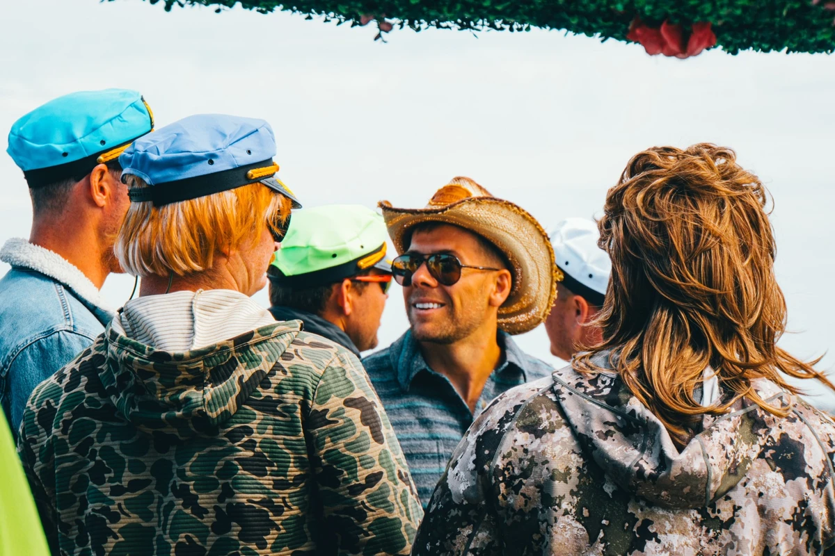 charleston-bachelor-party-boat-friki-tiki Bachelor party group on the Friki Tiki party boat in Charleston SC